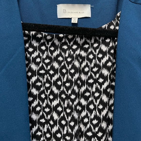 Teal Skies Are Blue Collarless Open Blazer - Picture 2 of 5